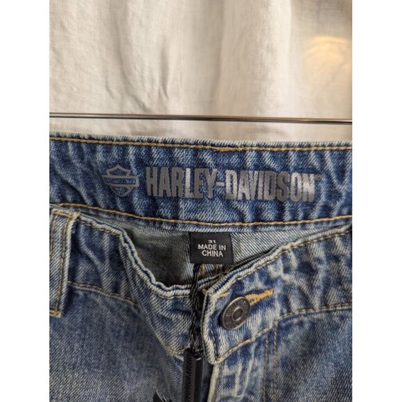 Harley Davidson studded out jeans womens size 31 embellished 100% cotton I8 - Picture 6 of 16